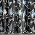 Zasłona szyta na taśmie 5 cm grafitowo szara z tkaniny welwetowej w geometryczny wzór
