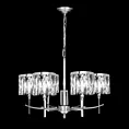 Lampa wisząca do salonu transparentno, srebrna KRYSTAL z błyszczącymi kryształkami, z regulacją wysokości