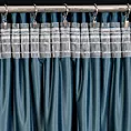Zasłona welwetowa ciemnoturkusowa z przecieranym wzorem 140x270 cm taśma - MIRELA