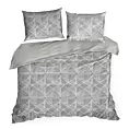 Pościel 220x200 cm bawełniana kolor szary, biały z wzorem geometrycznym SPRING 55