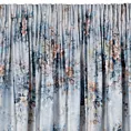 Zasłona welwetowa biało, niebieska w kwiaty 140x270 cm taśma - MARISA