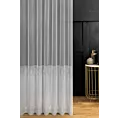 Firana szyta na taśmie fala kremowo popielata z matowej tkaniny z ozdobnym dołem