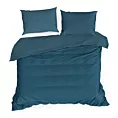 Pościel 180x200 cm bawełniana gładka kolor ciemnoniebieski NOVA 3