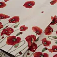 Obrus naturalno, czerwony 100x100 cm gobelinowy zdobiony motywem maków