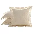 Poszewka na poduszkę 40x40 cm ażurowa jasnobeżowa  w stylu boho MIRELLA
