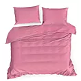 Pościel 180x200 cm bawełniana gładka kolor malinowy NOVA 3