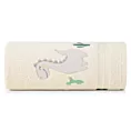Ręcznik kąpielowy 50x90 cm bawełniany kolor kremowy aplikacja z dinozaurami 450 g/m2 BABY 40
