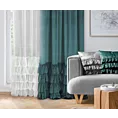 Zasłona welwetowa morska zdobiona falbanami 140x250 przelotka - CHARLOTTE 1