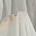 Firana szyta na taśmie 5 cm kremowa z delikantej, lejącej tkaniny z efektem deszczyku w postaci pionowych, nieregularnych linii, wykończona obciążnikiem
