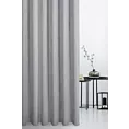 Zasłona szyta na taśmie 8 cm jasnoszara z tkaniny z efektem melanżu wykończona obciążnikiem