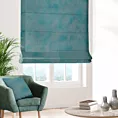 Roleta rzymska LIBERTY turkusowa z miękkiej, welwetowej tkaniny z nakrapianym połyskującym nadrukiem