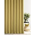 Zasłona szyta na taśmie 5 cm jasnozielona z tkaniny o naturalnym splocie z efektem melanżu