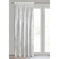 Zasłona welwetowa biało, srebrzysta zdobiona przecieranym wzorem 140x270 cm taśma - RENIA