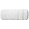 Ręcznik kąpielowy 70x140 cm bawełniany kolor biały zero twist z bordiurą w paski 400 g/m2 RIKI