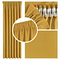 Zasłona musztardowa z tkaniny welurowej 160x180 cm taśma - Dora