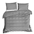 Pościel 160x200 cm gładka z satyny bawełnianej kolor stalowy DINA Diva Line