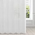 Firana biała w pionowe pasy z tkaniny przeplatanej srebrną nicią 290x250 cm przelotka EMMA