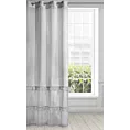 Firana szara z błyszczącą moherową nicią zdobiona falbanami 140x250 cm przelotka ARIANA DIVA LINE