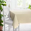 Obrus szyty kremowy z jednokolorowej gładkiej tkaniny