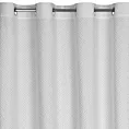 Zasłona biała z żakardowym geometrycznym wzorem z matowego welwetu 140x250 cm przelotka - ISLA