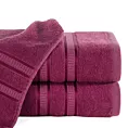 Ręcznik kąpielowy 70x140 cm bambusowy kolor amarantowy zdobiony bordiurą w pasy 500 g/m2 MILA