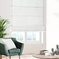 Roleta rzymska LUXOR biała z eleganckiej lśniącej tkaniny o drobnym splocie