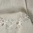 Zazdrostka beżowa z etaminy zdobiona haftowanymi kwiatami 150x30 cm oczka VERONICA