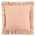 Poszewka na poduszkę 45x45 cm lniana z bawełnianą falbanką jasnoróżowa AVINION Terra Collection