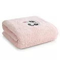 Ręcznik kąpielowy dziecięcy 50x90 cm bawełniany kolor różowy z aplikacją uroczego kotka 450 g/m2 BABY 72