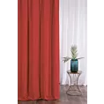 Zasłona szyta na taśmie 5 cm DORA - HIT czerwona z miękkiej tkaniny o welurowej strukturze