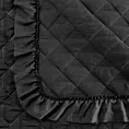 Narzuta czarna 170x210 cm obszyta falbaną pikowana techniką hot press VANESA Eurofirany Classic