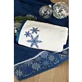 Ręcznik kąpielowy świąteczny 50x90 cm bawełniany kolor biały 480 g/m2 CAROL