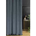 Zasłona szyta na taśmie 8 cm ciemnoniebieska z grubej, matowej tkaniny welwetowej o gramaturze 380g/m2