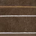 Ręcznik do rąk 30x50 cm bawełniany kolor brązowy z welwetową bordiurą i kontrastującymi paseczkami 500 g/m2 NEL