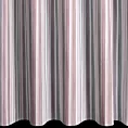 Zasłona szyta na taśmie 5 cm różowo popielata z tkaniny o naturalnym splocie z nadrukowanym wzorem w pasy