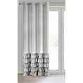 Zasłona welwetowa srebrna zdobiona falbanami 140x250 cm przelotka - DANI