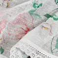 Zazdrostka biało, różowa z etaminy zdobiona nadrukiem kwiatów i koronką 150x60 cm tunel ASTEJA