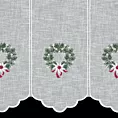 Tkanina firanowa zazdrostka zdobiona świątecznym haftem