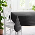 Obrus szyty JULIETT czarny z eleganckiej połyskującej tkaniny przetykanej lureksową nicią