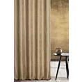 Zasłona szyta na taśmie 5 cm beżowa z tkaniny melanżowej przetykanej błyszczącą nicią