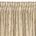 Zasłona beżowo, szampańska ze wzorem liści bananowca z miękkiego welwetu 135x270 cm taśma - TULIA