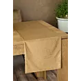 Bieżnik na stół miodowo, złocisty 35x220 cm welwetowy BLINK 13 z dużym wzorem lilii wodnej