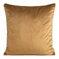 Poszewka na poduszkę 60x60 cm welwetowa kolor miodowy o delikatnym połysku z ozdobną lamówką GAJA 2