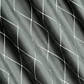 Zasłona welwetowa szaro, srebrna haftowana w duże karo 140x250 cm przelotka - MARGO - Pierre Cardin