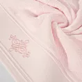 Ręcznik kąpielowy 70x140 cm bawełniany kolor różowy z bordiurą zdobioną ornamentowym haftem 600 g/m2 KLAS2