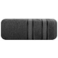 Ręcznik kąpielowy 70x140 cm bambusowy kolor grafitowy zdobiony bordiurą w pasy 500 g/m2 MILA