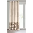 Zasłona welwetowa beżowa zdobiona falbanami i lśniącymi akcentami 140x250 cm przelotka - CARLI