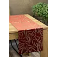 Bieżnik na stół ceglasto, złoty 35x140 cm welwetowy BLINK 15 z delikatnymi gałązkami