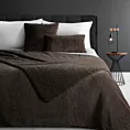 Narzuta dwustronna z przyjemnego futerka i tkaniny barankowej ciemnobrązowa 220x240 cm NINA Eurofirany Premium