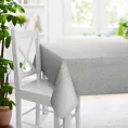 Obrus szyty szary z tkaniny typu bukla z efektem melanżu